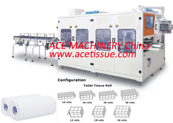 Kitchen Roll Bathroom Tissue Paper Packaging Machine For Small Toilet Roll By 4 6 9 12 Machine Dimension L7500*W1850*H2200 Mm
