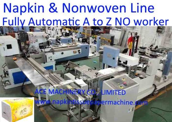 Automated Two Colors Printing 1/6 tallfold Napkin Production Line