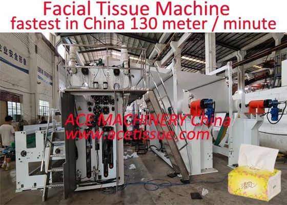 12000sheet/min Taiwan Design Interfold Facial Tissue Paper Making Machine With Embossing System