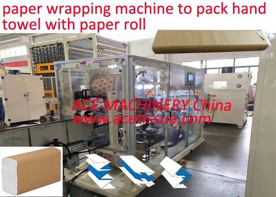Полно-автоматическая Z Fold Hand Towel Sleeve Packing Machine с бумажным рулоном